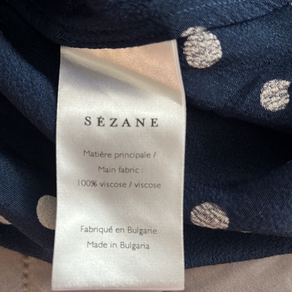 Sezane Navy Dot Lara Blouse - Size 34 - Picture 7 of 10